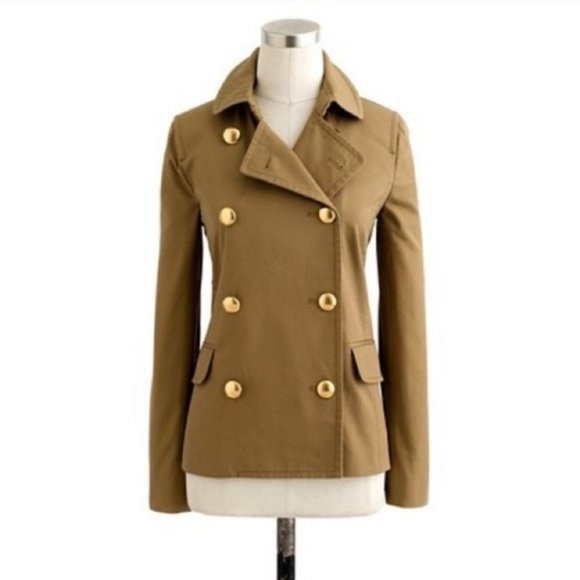 J. Crew Jackets & Blazers - J. Crew Trudy Camel Trench Style Peacoat Size 8